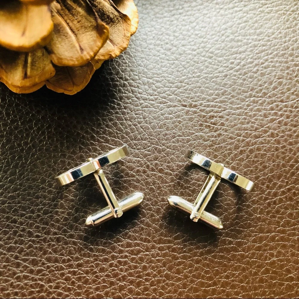 Vintage men’s Swank faceted stone silver cuff link tie pin set